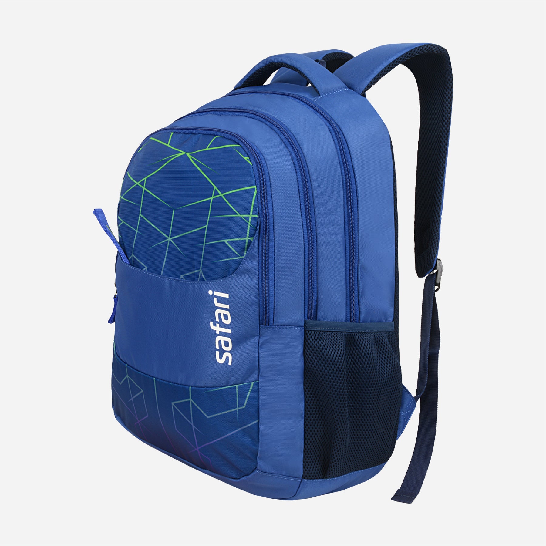 Safari Hi-Tech 30L Blue School Backpack with Padded Back & Easy Access Pockets