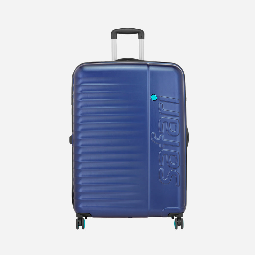 Safari Ignite Blue Anti Theft Trolley Bag with TSA lock and Dual Wheels