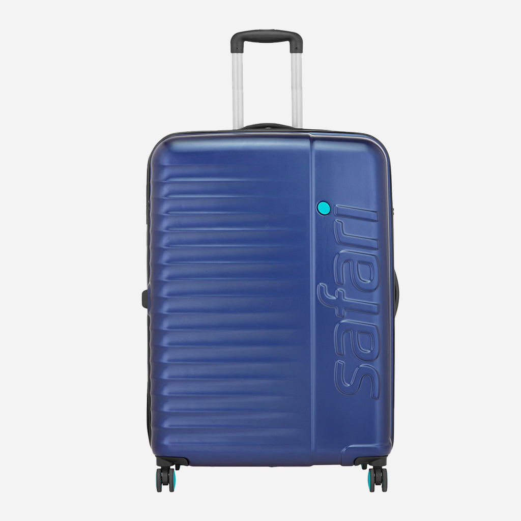 Safari Ignite Blue Anti Theft Trolley Bag with TSA lock and Dual Wheels