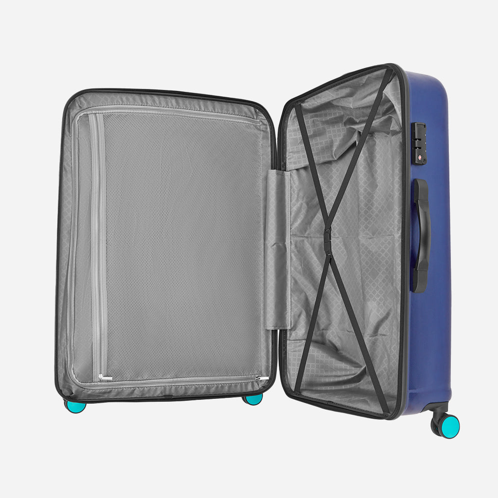 Safari Ignite Blue Anti Theft Trolley Bag with TSA lock and Dual Wheels