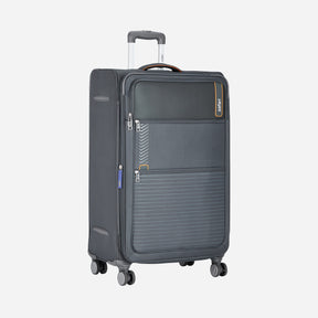 Jetsetter Anti Theft Expandable Soft Luggage with Securi Zipper, TSA lock and Dual Wheels - Grey