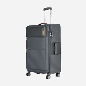 Jetsetter Anti Theft Expandable Soft Luggage with Securi Zipper, TSA lock and Dual Wheels - Grey