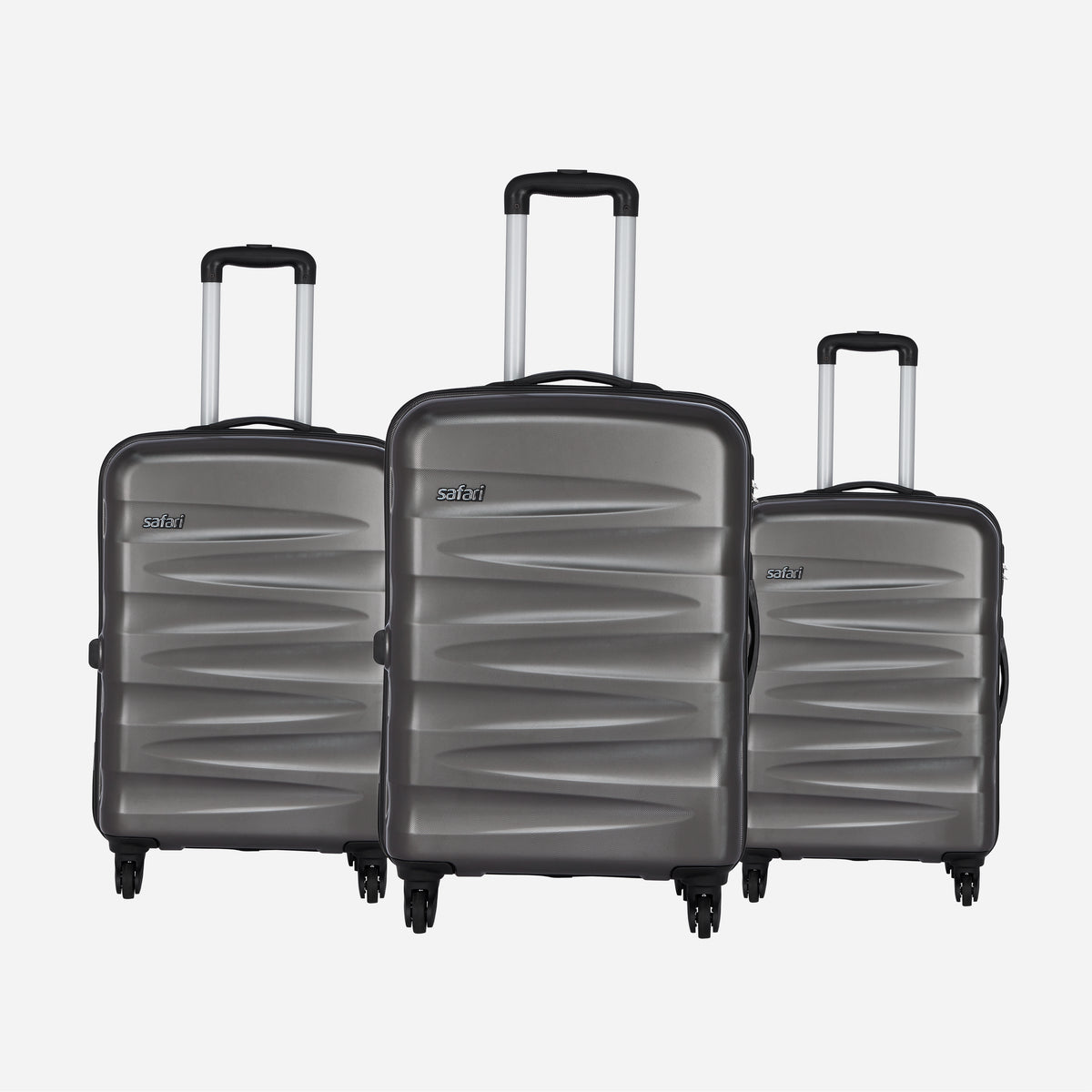 Buy Safari Ngage Set of 3 Gun Metal Trolley Bags Online