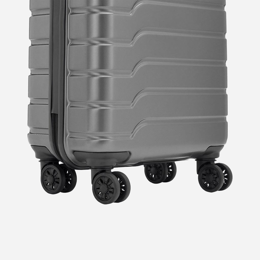 Safari Ozone Set of 2 Gun Metal Trolley Bags with 360° Wheels