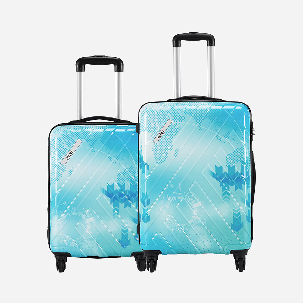 Safari Ray Voyage Set of 2 Printed Trolley Bags with 360° Wheels