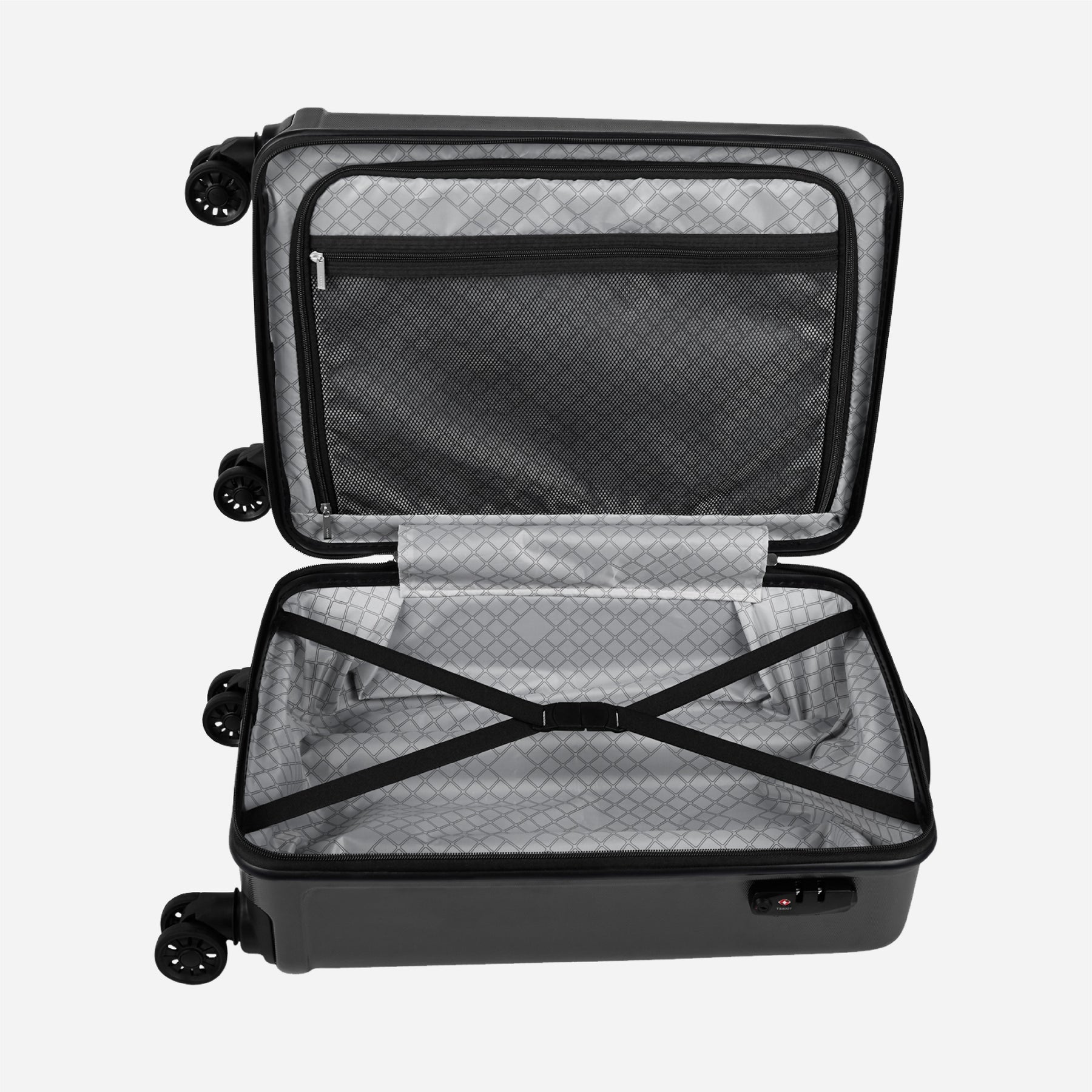 Safari Ryder Gun Metal Trolley Bag With TSA Lock and Dual Wheels