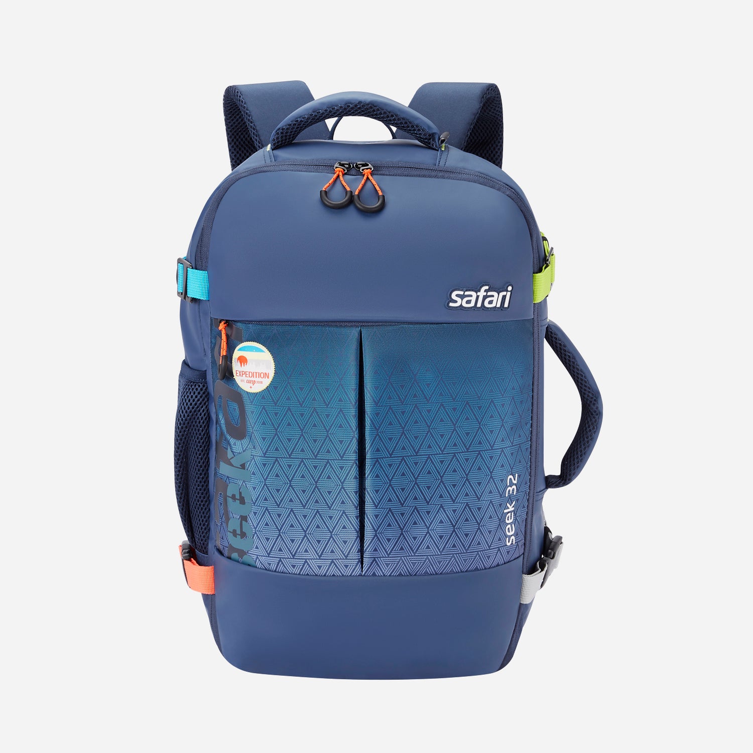 Safari Seek 32L Blue Backpack Suitcase Two Way Handle, Luggage Style Packing and Compression Straps