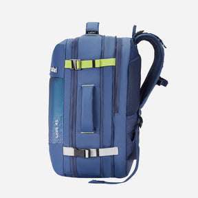 Safari Seek 45L Blue Backpack Suitcase with Two Way Handle, Chest Straps & Luggage Style Packing