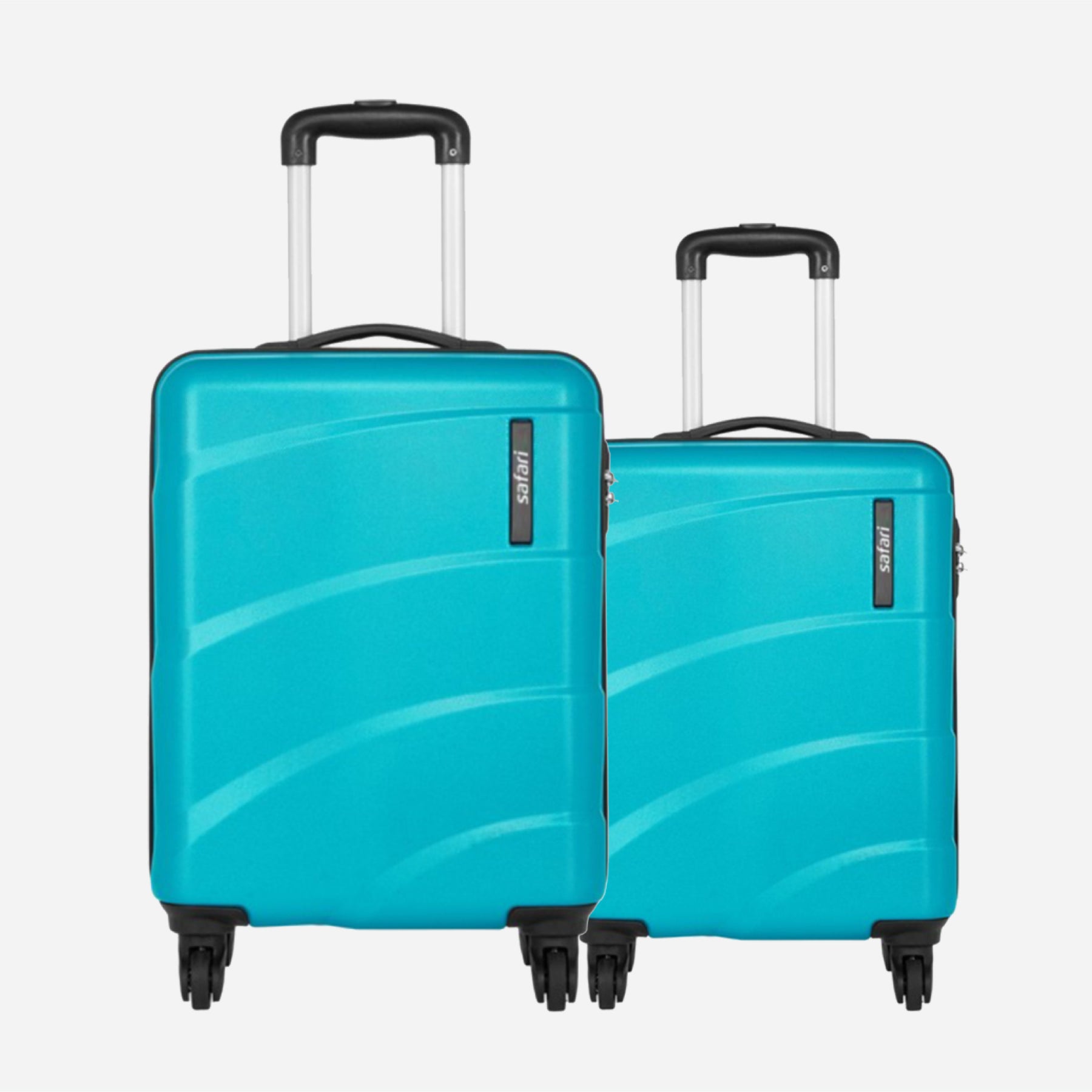 Safari Sway Set of 2 Cyan Trolley Bags with 360° Wheels