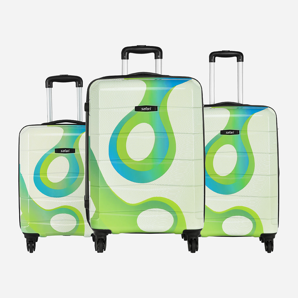 Safari Tiffany Set of 3 Printed Trolley Bags with Dual Wheels