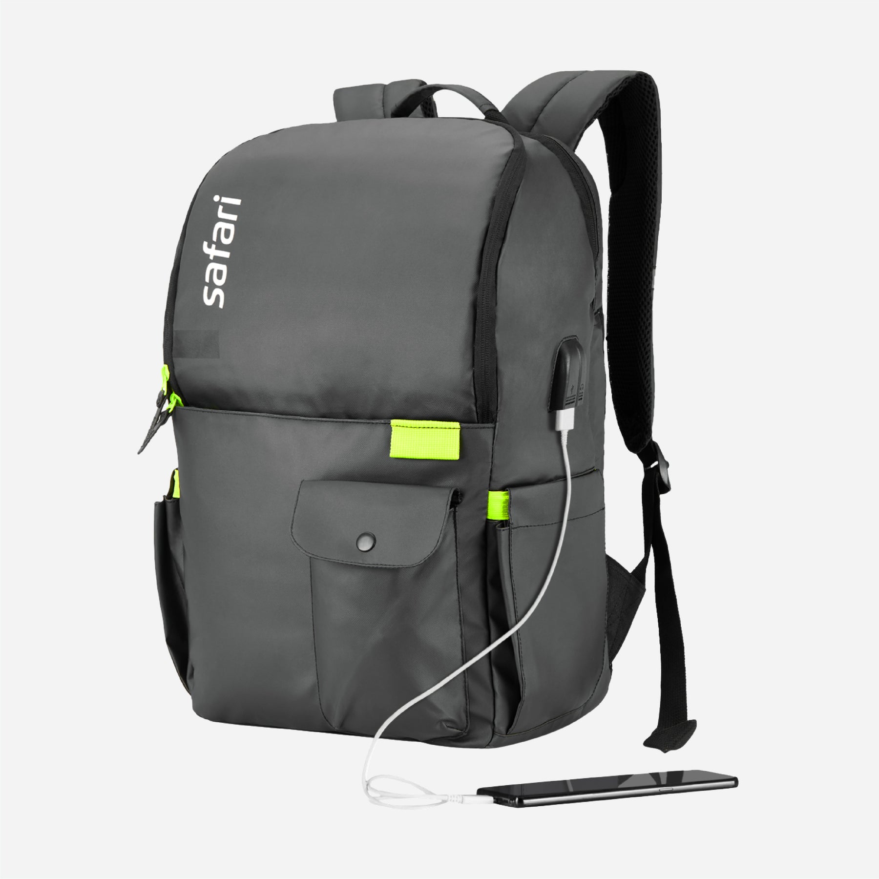 Safari Ultimo 23L Black Laptop Backpack with USB Port and Dust Resistant Fabric