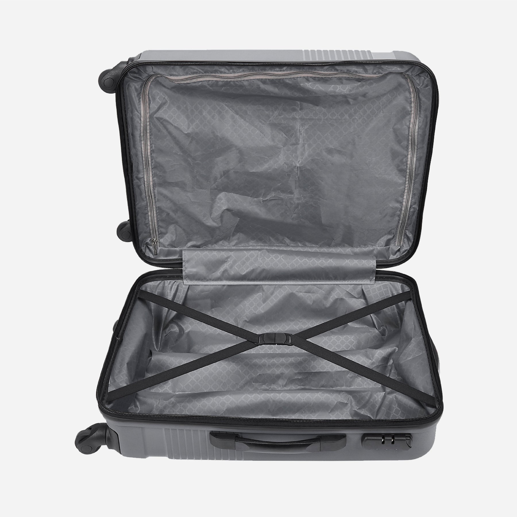 Zion Lightweight PP Hard Luggage Combo Set (Small, Medium and Large) - Dark Grey